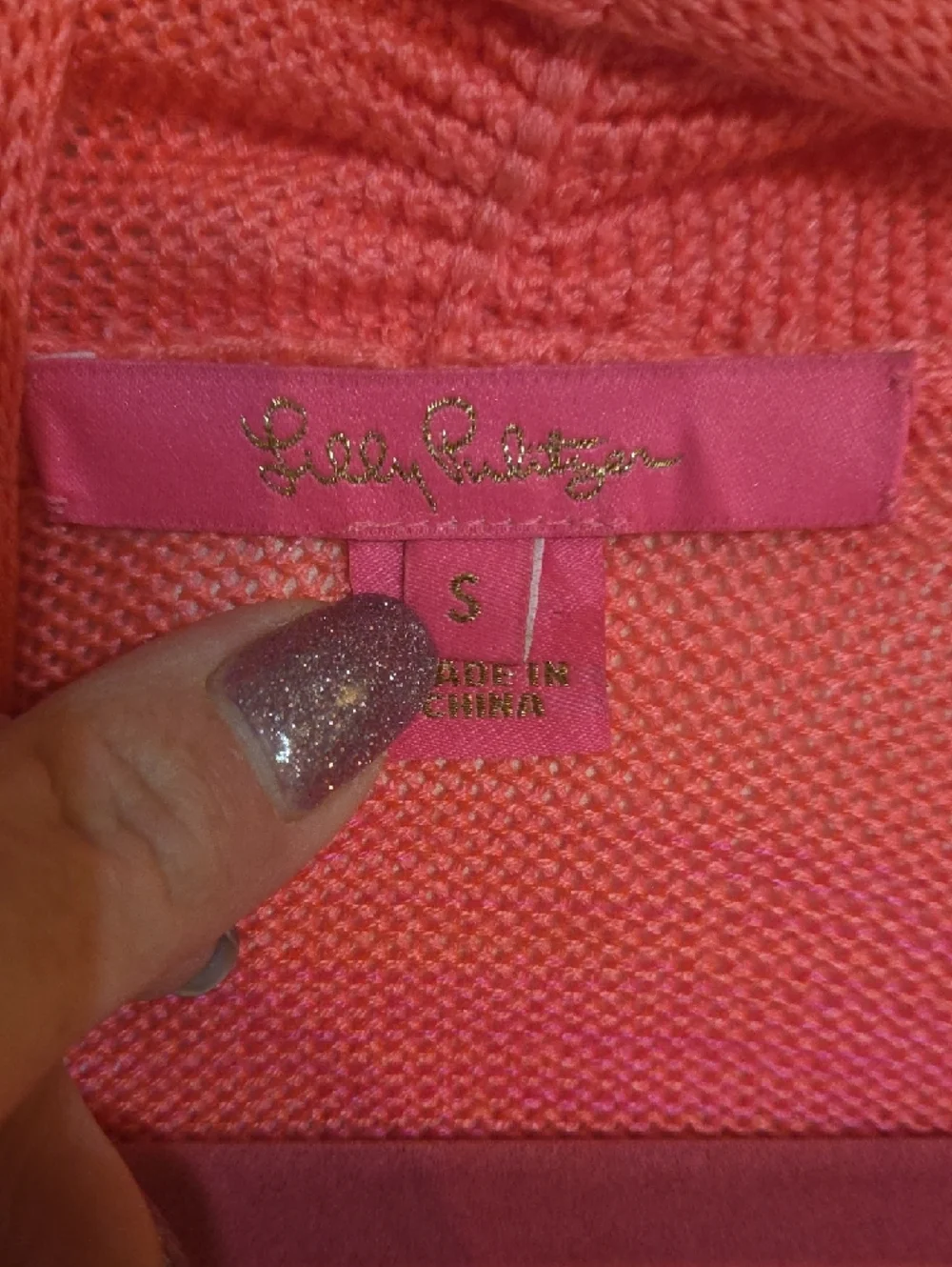 Lilly Pulitzer Fuchsia Pink Open-Front Fringe Cardigan